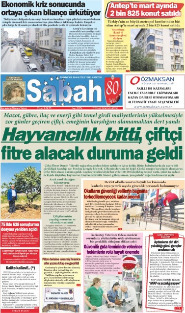 27 Nisan 2026 Gaziantep Sabah Gazetesi
