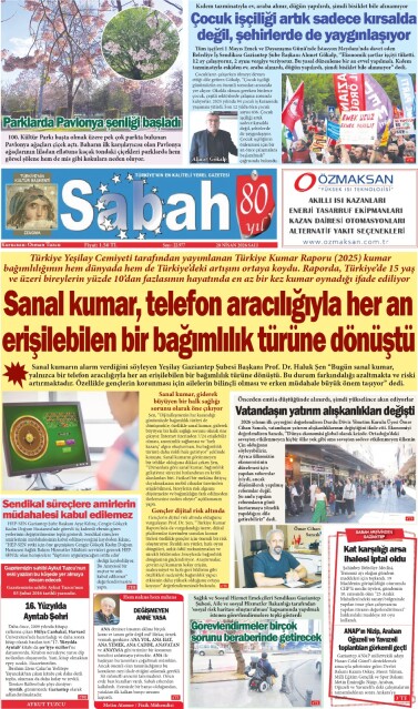28 Nisan 2026 Gaziantep Sabah Gazetesi