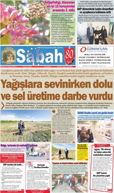 29 Nisan 2026 Gaziantep Sabah Gazetesi