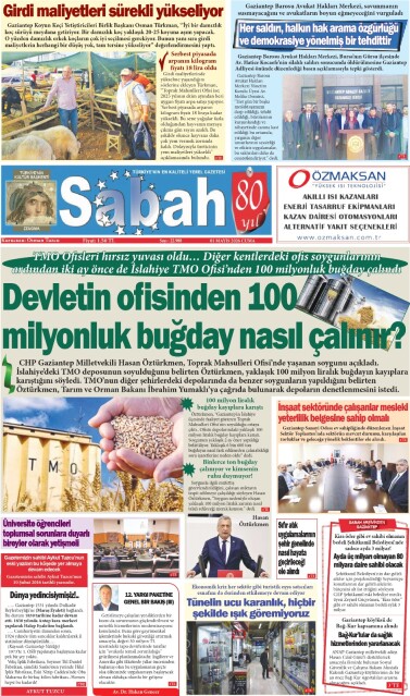 01 Mayıs 2026 Gaziantep Sabah Gazetesi