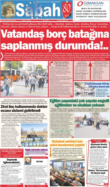 12 Mayıs 2026 Gaziantep Sabah Gazetesi