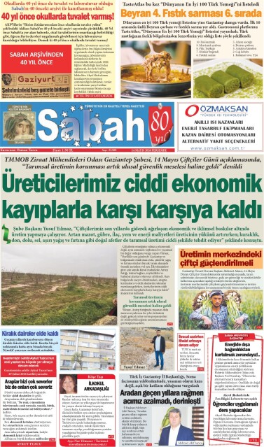 14 Mayıs 2026 Gaziantep Sabah Gazetesi