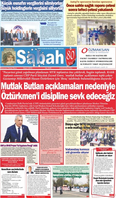 22 Mayıs 2026 Gaziantep Sabah Gazetesi