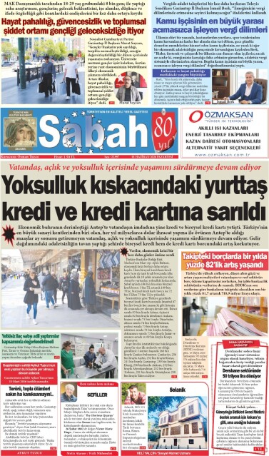 01 Haziran 2026 Gaziantep Sabah Gazetesi