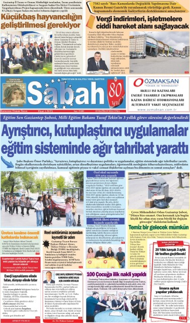 05 Haziran 2026 Gaziantep Sabah Gazetesi