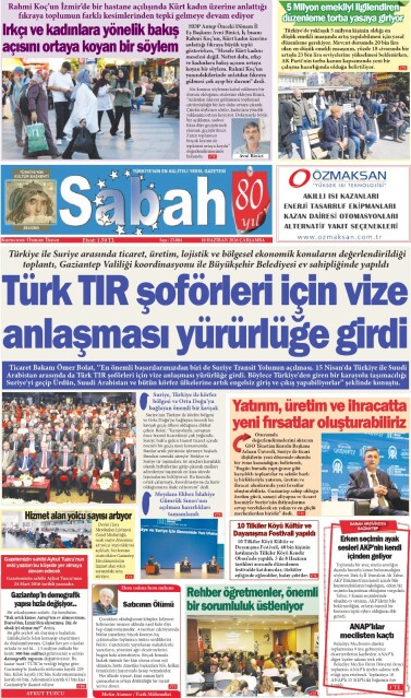 10 Haziran 2026 Gaziantep Sabah Gazetesi