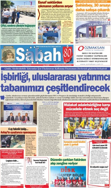 17 Haziran 2026 Gaziantep Sabah Gazetesi