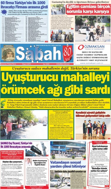 30 Haziran 2026 Gaziantep Sabah Gazetesi