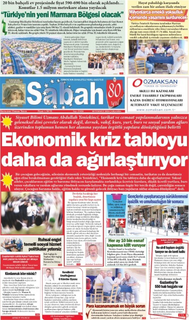 08 Temmuz 2026 Gaziantep Sabah Gazetesi