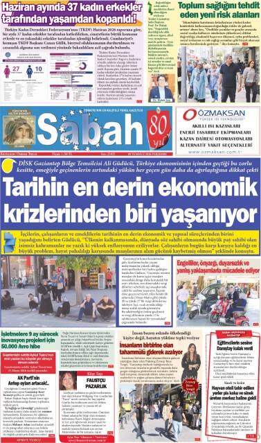 09 Temmuz 2026 Gaziantep Sabah Gazetesi