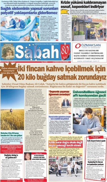 16 Temmuz 2026 Gaziantep Sabah Gazetesi