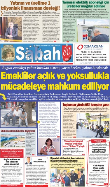 17 Temmuz 2026 Gaziantep Sabah Gazetesi