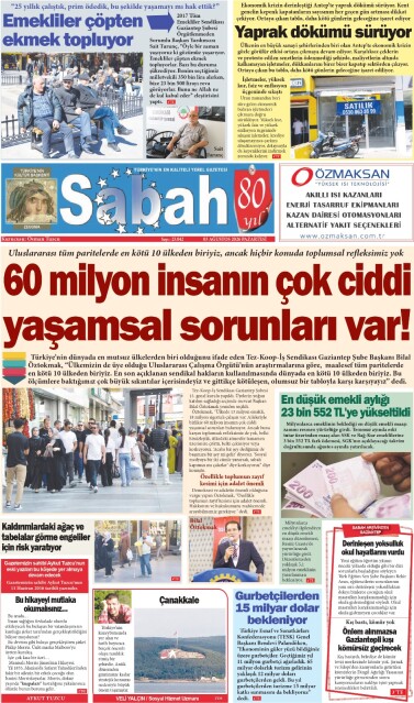 03 Ağustos 2026 Gaziantep Sabah Gazetesi