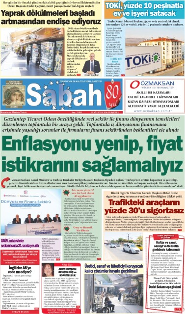 06 Ağustos 2026 Gaziantep Sabah Gazetesi