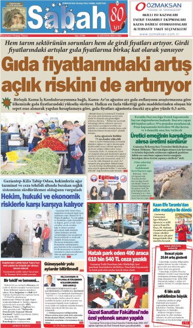 28 Ağustos 2026 Gaziantep Sabah Gazetesi