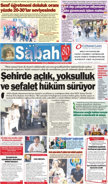 21 Eylül 2026 Gaziantep Sabah Gazetesi