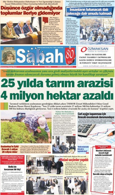 05 Ekim 2026 Gaziantep Sabah Gazetesi