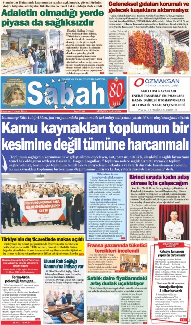 14 Ekim 2026 Gaziantep Sabah Gazetesi