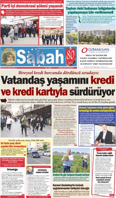 19 Ekim 2026 Gaziantep Sabah Gazetesi