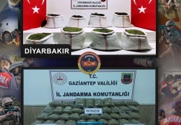 Diyarbakır ve Gaziantep’te 278 kilo uyuşturucu ele geçirildi