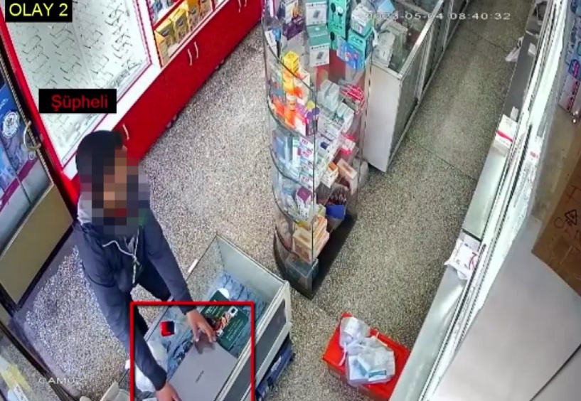 Bilgisayar hırsızı güvenlik kamerasına yakalandı