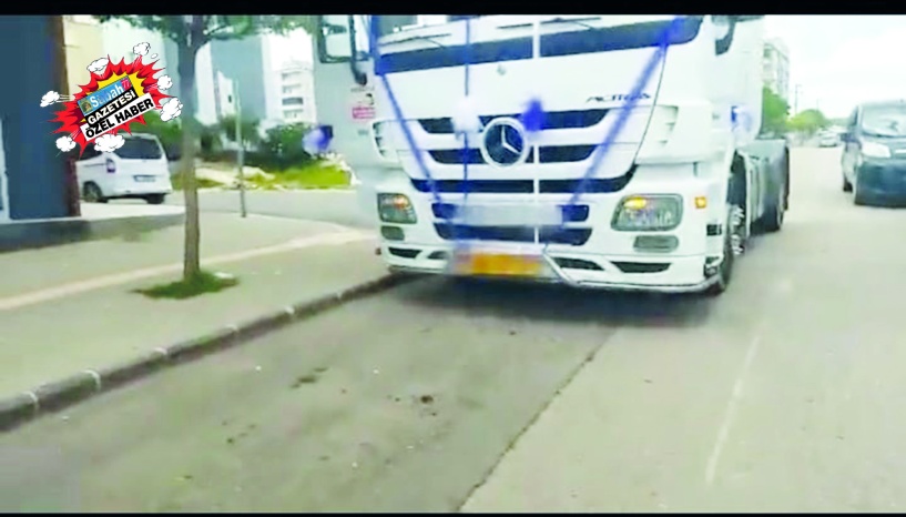 Konvoy oluşturarak çevreyi rahatsız 3 çekiciye ceza kesildi
