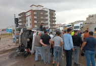 Hasta almaya giden ambulans kaza yaptı