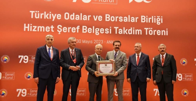GSO, TOBB’un Hizmet Şeref Belgesi’ni aldı