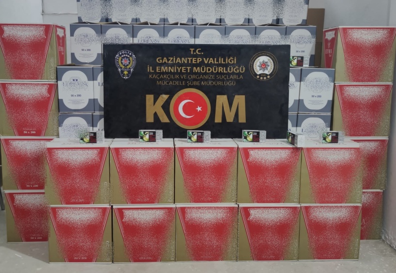 1 milyon 200 bin adet kaçak makaron ele geçirildi
