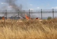 Mayınlı alanda yangın çıktı