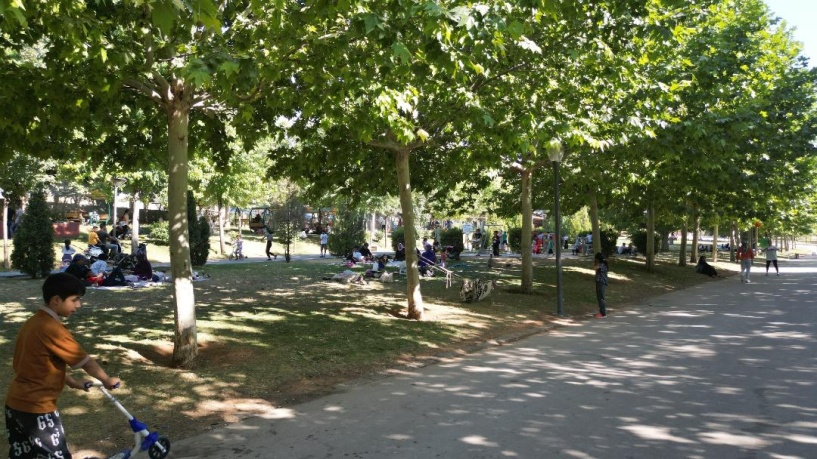 Sıcakta insanlar, parklara sığınıyor