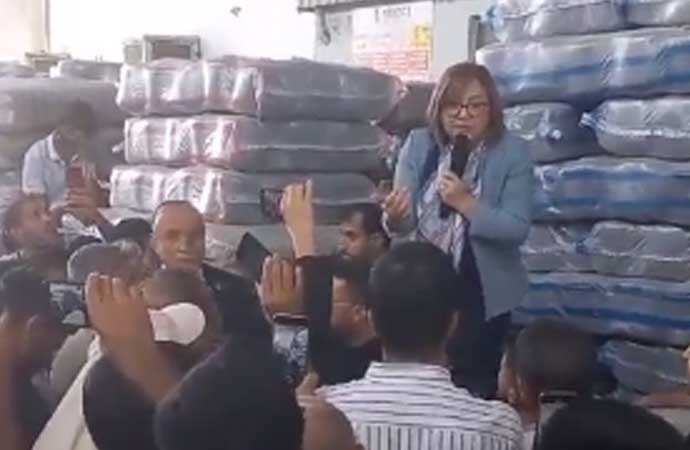 “Çocuklarınız okusun diye okul  yaptırdı” diye işçileri iknaya kalkıştı