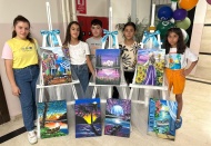 Akrilik, karakalem, guaj, kuru ve sulu boya teknikleri ile yapılan resimleri sergilediler