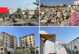 Yıkımlar nedeniyle her yeri saran toz, asbest tehlikesi ve kavurucu sıcaklar