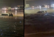 Suda mahsur kalan 10 araç ekiplerin çabalarıyla kurtarıldı