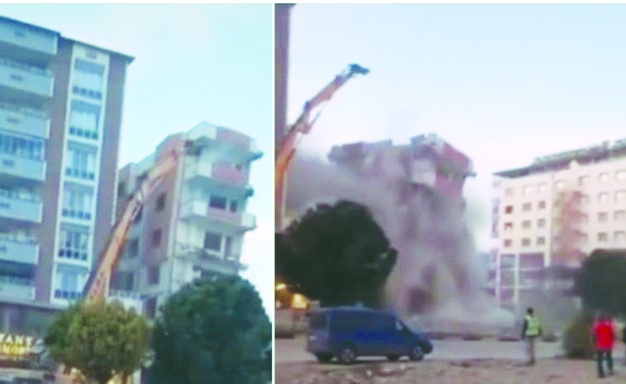 Yıkım sırasında bir bina daha çöktü