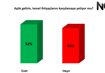 Her iki kişiden biri aylık geliri ile ihtiyaçlarını karşılayamıyor