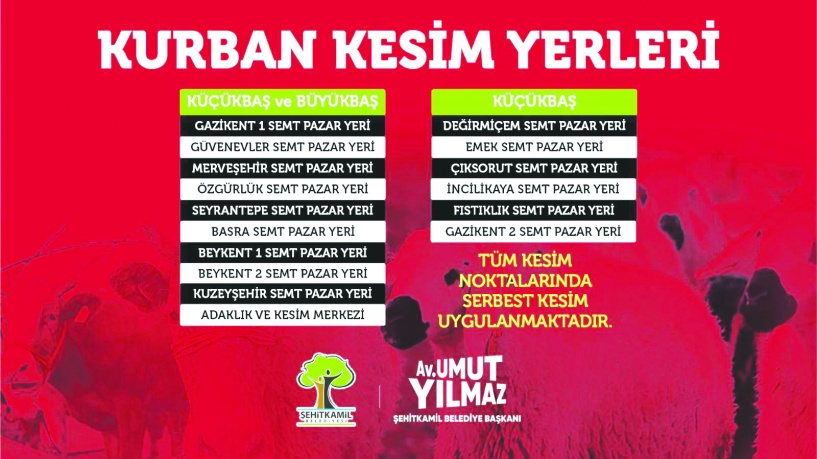 Hayvan kesim yerleri belirlendi