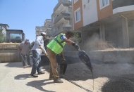 Nizip'te sıcak asfalt çalışmaları devam ediyor