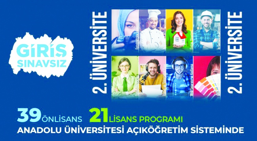 Anadolu Üniversitesinin sınavsız İkinci Üniversite kayıtları devam ediyor