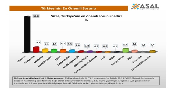 Yüzde 56,8 “en önemli sorun ekonomi” dedi