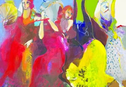 Tuval üzerine akrilik teknikle yapılan resimler sergilenecek