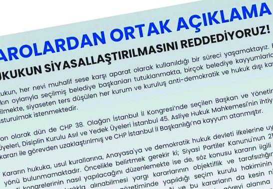 "Hukukun siyasallaştırılmasını reddediyoruz!"