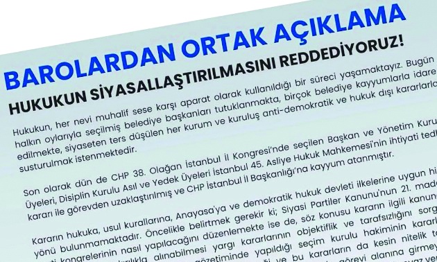"Hukukun siyasallaştırılmasını reddediyoruz!"