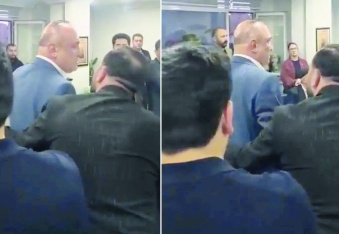 Melih Meriç'e parti binasında protesto