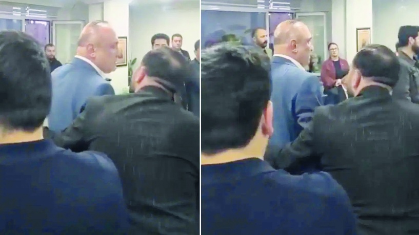 Melih Meriç'e parti binasında protesto