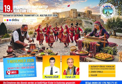 Antepliler, 19. Kültür ve Dayanışma Gecesi’nde buluşacak