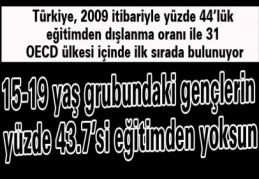 15-19 yaş grubundaki gençlerin yüzde 43.7’si eğitimden yoksun