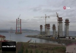 1915 Çanakkale Köprüsü'nün ayakları 150 metre uzunluğa ulaştı