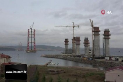 1915 Çanakkale Köprüsü&#039;nün ayakları 150 metre uzunluğa ulaştı